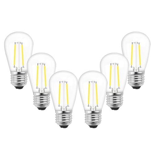 YIKEGE LICHT 6x E27 LED Birne Warmweiss 2W 160 Lumen Vintage Glühbirne ersetzt 20W Lampe S14 Leuchtmittel 2700 Kelvin Warmweiß Bulb Energiesparlampe Ersatzlampen für Lichterkette Nachttischlampe YIKEGE LICHT 6x E27 LED Birne Warmweiss 2W 160 Lumen Vintage Glühbirne ersetzt 20W Lampe S14 Leuchtmittel 2700 Kelvin Warmweiß Bulb Energiesparlampe Ersatzlampen für Lichterkette Nachttischlampe von YIKEGE LICHT