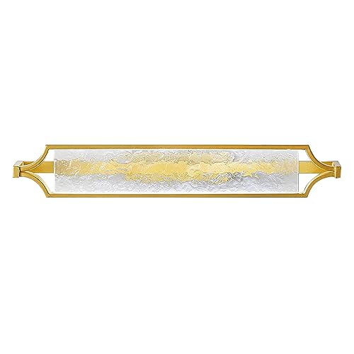 8W LED Modern Golden Metall Glas Spiegelleuchte Spiegellampe Wandleuchte Deckenlampe Deckenleuchte Badezimmer Spiegel Licht Wasserdicht Beleuchtung Antibeschlag Wandlampe für Badzimmer, Neutral Licht von YIKEGE LICHT