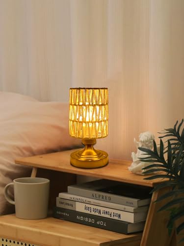 Kabellos Nachttischlampe Boho Rattan Tischlampe Akku Schreibtischlampe Led Tischleuchte Campinglampe Lampe ohne Strom USB Aufladbar Stufenlos Dimmbar Tischlampen für Outdoor Camping Patio Kabellos Nachttischlampe Boho Rattan Tischlampe Akku Schreibtischlampe Led Tischleuchte Campinglampe Lampe ohne Strom USB Aufladbar Stufenlos Dimmbar Tischlampen für Outdoor Camping Patio von YIKEGE LICHT