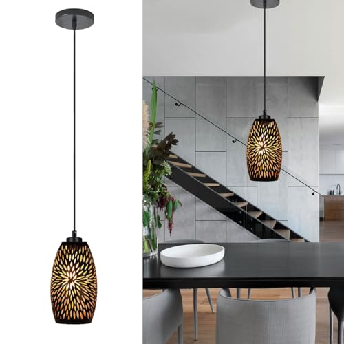 Modern Hängelampe Wohnzimmer Pendelleuchte Schlafzimmer Hängeleuchte Esszimmer Feuerwerk Lampenschirm E27 Textilkabel Lampe Schlafzimmerlampe Wohnzimmerlampe Deckenlampe Hängend für Küche Esstisch von YIKEGE LICHT