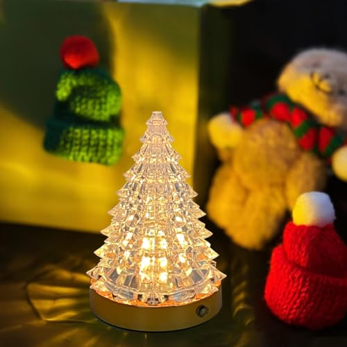 Weihnachtlicher Zierschmuck Klein Led Baum Zimmer Deko Weihnachtsdeko Künstlicher Weihnachtsbaum mit Beleuchtung 16 Farben RGB Batteriebetriebene Touch-Lampe Wiederaufladbare Nachtlicht von YIKEGE LICHT