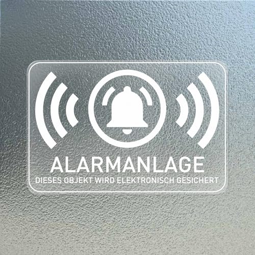 YIKIADA 10 Stück Alarmanlage Aufkleber 7,6 × 5 cm Vinyl Selbstklebend Alarmgesichert Sicherheit Etiketten Wasserdicht Einbruchschutz Sticker für Auto Büro Haus von YIKIADA
