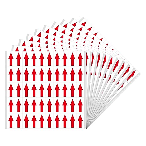 YIKIADA 500 Stück Rot Pfeil Aufkleber Selbstklebende 40 × 20 mm Produktfehlern Etiketten Klein Markung für Produkte Inspektionsfehler von YIKIADA