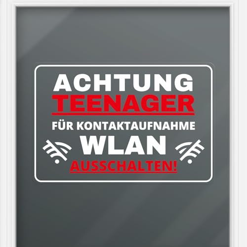 YIKIADA Vorsicht Teenager Aufkleber 30 × 20 cm Vinyl Selbstklebende Zimmer Schild Geschenk Jugendweihe Geburtstag Deko Türschild Für Jungen Mädchen Fenster 5 Stück von YIKIADA