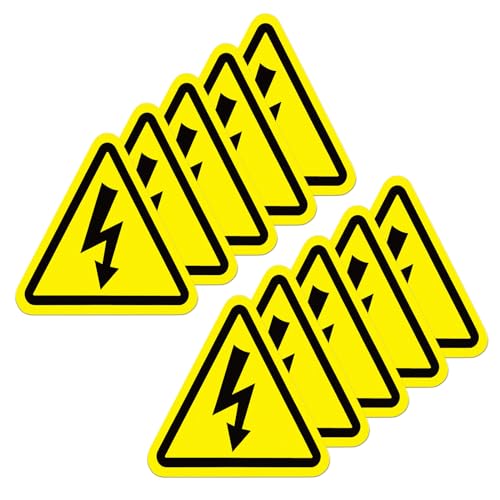 YIKIADA Elektrischen Warnschild Selbstklebend Vinyl 10 × 10 CM Elektrischer Spannung Warnung Aufkleber Wasserdicht Achtung Hochspannung Etiketten 10 Stück YIKIADA Elektrischen Warnschild Selbstklebend Vinyl 10 × 10 CM Elektrischer Spannung Warnung Aufkleber Wasserdicht Achtung Hochspannung Etiketten 10 Stück von YIKIADA