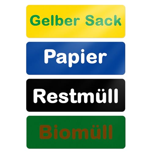 YIKIADA Recycling Mülleimer Aufkleber 15 x 5 cm Vinyl Abnehmbar Wasserdicht Selbstklebend für Startseite Büro Fenster Innen Außen 20 Stück von YIKIADA
