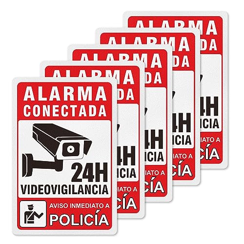 YIKIADA Pegatinas Alarma securita - Señal Zona Videovigilada - Carteles Videovigilancia Autoadhesiva Material de Vinilo 20X30CM - 5ud von YIKIADA