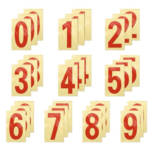 YIKIADA Rot 1-9 Zahlen Aufkleber 10 × 5 cm Vinyl Wasserdicht Reflektierend Schilder Selbstklebend Wetterfest Briefkasten Etiketten Hausnummer für Postkasten Tür Fenster 30 Stück YIKIADA Rot 1-9 Zahlen Aufkleber 10 × 5 cm Vinyl Wasserdicht Reflektierend Schilder Selbstklebend Wetterfest Briefkasten Etiketten Hausnummer für Postkasten Tür Fenster 30 Stück von YIKIADA