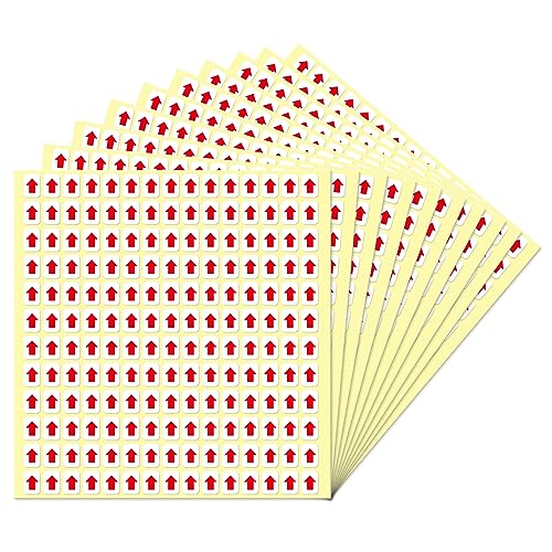 YIKIADA 1800 Stück Rot Pfeil Aufkleber Selbstklebende 9 × 13 mm Produktfehlern Etiketten - Klein Markung für Produkte Inspektionsfehler von YIKIADA