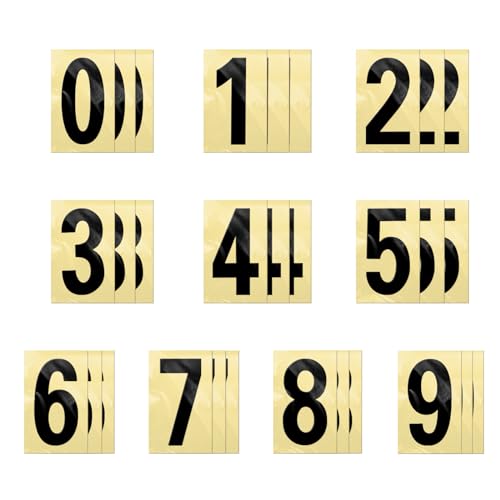 YIKIADA Schwarz 1-9 Zahlen Aufkleber 10 × 5 cm Vinyl Wasserdicht Reflektierend Schilder Selbstklebend Wetterfest Briefkasten Etiketten Hausnummer für Postkasten Tür Fenster 30 Stück von YIKIADA