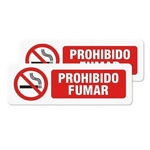 YIKIADA Señal de Prohibición de Fumar - Cartel Prohibido Fumar Material de Aluminio en Exterior e Interior Adhesivo 15x5CM - 2ud YIKIADA Señal de Prohibición de Fumar - Cartel Prohibido Fumar Material de Aluminio en Exterior e Interior Adhesivo 15x5CM - 2ud von YIKIADA