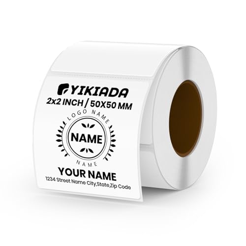 YIKIADA Weiß Thermoetikett Vinyl 50 × 50 mm Rolle Quadratisch Selbstklebend Umzugsaufkleber Wasserdicht Beschriften Name Aufkleber für Büro QR Code LOGO 500 Stück YIKIADA Weiß Thermoetikett Vinyl 50 × 50 mm Rolle Quadratisch Selbstklebend Umzugsaufkleber Wasserdicht Beschriften Name Aufkleber für Büro QR Code LOGO 500 Stück von YIKIADA