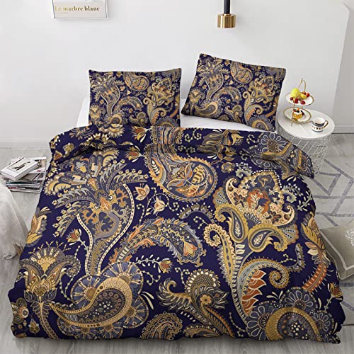 YIKODA Paisley Bettwäsche 200x200 Sommer - Floral Boho Bettbezug 200x200 3 Teilig Set mit 2 Kissenbezug 80x80 cm, Weich Mikrofaser Bettwäsche-Sets mit Reißverschluss YIKODA Paisley Bettwäsche 200x200 Sommer - Floral Boho Bettbezug 200x200 3 Teilig Set mit 2 Kissenbezug 80x80 cm, Weich Mikrofaser Bettwäsche-Sets mit Reißverschluss von YIKODA