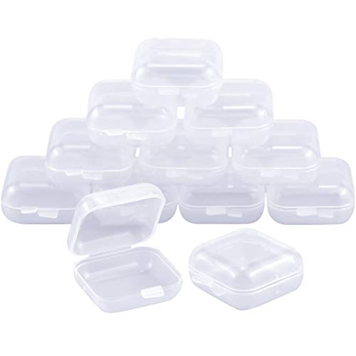 YILANJIN 12 Stück Mini-Aufbewahrungsbox aus Kunststoff, Zubehör Boxen, Kleinen Döschen, Aufbewahrung Behälter Box für Schrauben, Pillen, Schmuck, Ohrringe, Kleinen Gegenständen (3.5cm*3.5cm) von YILANJIN