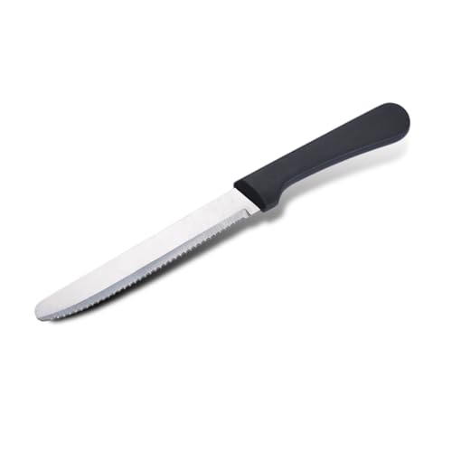 YILANJIN 6 Stück Tafelmesser aus Edelstahl, Frühstücksmesser Set mit Wellenschliff, Steak Messer mit Ergonomischem PP-Griff - Rutschfest und Rostbeständig - Perfekt für Brot, Steak, Obst von YILANJIN
