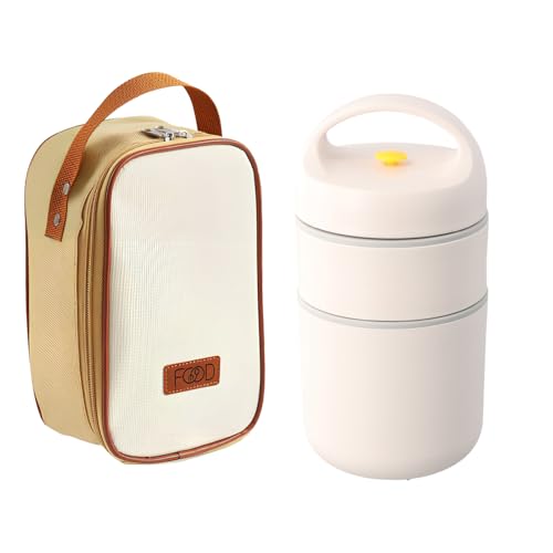 YILANJIN Müslibecher to go, Joghurtbecher to go, 680ml Doppelschicht Auslaufsicherer Thermobehälter, Vielseitiger Müsli to go Becher für Arbeit, Schule, Picknick, Reise - Edelstahl, BPA-frei von YILANJIN