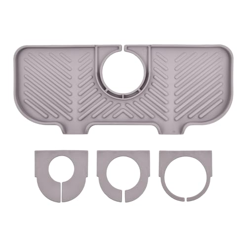 YILANJIN Silikon Wasserhahn Spritzfänger, Wasserhahn Absorbierende Matte, Wasserfänger Matte mit 3 Karabinern, Wasserhahn-Pad-Spritzschutz, Abflussmatte für Küche, Badezimmer Arbeitsplatte von YILANJIN