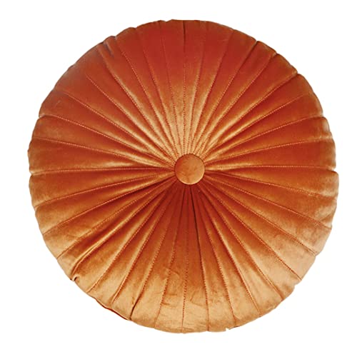 YILANLAN Einfaches Kürbiskissen, rundes Plüsch-Bodenkissen, verdicktes Plüsch-Tatami-Kissen, Bürostuhlkissen, einfache Raumdekoration (35cm*8cm, Orange) von YILANLAN