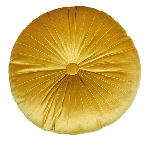 YILANLAN Einfaches Kürbiskissen, rundes Plüsch-Bodenkissen, verdicktes Plüsch-Tatami-Kissen, Bürostuhlkissen, einfache Raumdekoration (35cm*8cm, Yellow) von YILANLAN