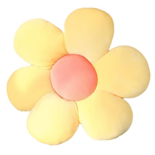 YILANLAN Niedliches Blumenkissen Plüsch Bodenkissen Cartoon Dicker Plüsch Bürostuhl sitzend Tatami Blumenkissen Kissen einfache Raumdekoration (40cm, Yellow) von YILANLAN