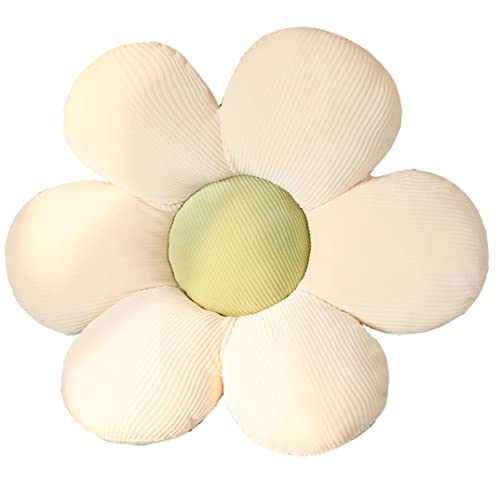 YILANLAN Niedliches Blumenkissen Plüsch Bodenkissen Cartoon Dicker Plüsch Bürostuhl sitzend Tatami Blumenkissen Kissen einfache Raumdekoration (50cm, Beige) von YILANLAN