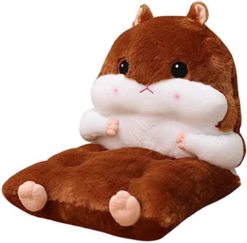 YILANLAN Niedliches Hamster Stuhlkissen Plüsch Bodenkissen Cartoon Dickes Plüschkissen Tier Autokissen einfache Raumdekoration (45cm*45cm*40cm, Brown) von YILANLAN