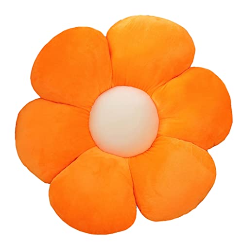 YILANLAN Blumenkissen Bodenmatte aus Plüsch Sitzkissen Dekokissen Sofakissen (50 cm, Orange) von YILANLAN