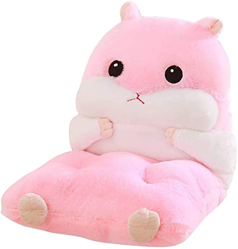 YILANLAN Niedliches Hamster Stuhlkissen Plüsch Bodenkissen Cartoon Dickes Plüschkissen Tier Autokissen einfache Raumdekoration (45cm*45cm*40cm, Pink) von YILANLAN