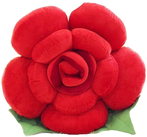 YILANLAN Rose Kissen süße dekorative Blume Plüschkissen Cartoon kreative Kissen Sofakissen Bettkissen (30cm, Red) von YILANLAN