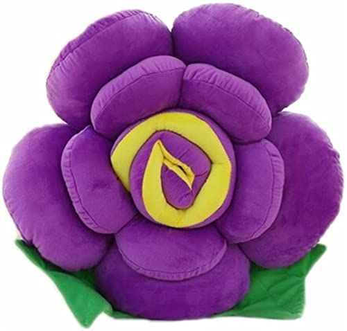 YILANLAN Rose Kissen süße dekorative Blume Plüschkissen Cartoon kreative Kissen Sofakissen Bettkissen (40cm, Purple) von YILANLAN