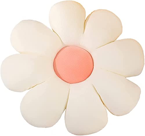 YILANLAN Schönes Blumenkissen Bodenmatte aus Plüsch Bürostuhl Tatami Blume Matte Dekorierenkissen (35 cm, White) von YILANLAN