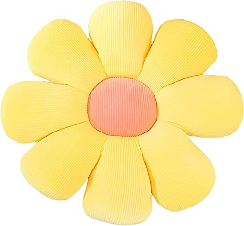 YILANLAN Schönes Blumenkissen Bodenmatte aus Plüsch Bürostuhl Tatami Blume Matte Dekorierenkissen (35 cm, Yellow) von YILANLAN