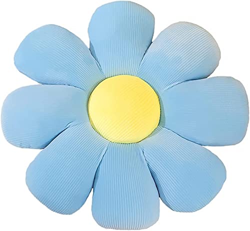 YILANLAN Schönes Blumenkissen Bodenmatte aus Plüsch Bürostuhl Tatami Blume Matte Dekorierenkissen (75 cm, Blue) von YILANLAN