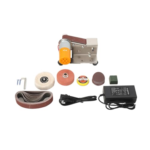 YILIKISS Bandschleifer, Elektrischer Messerschärfer mit Einstellbarer Geschwindigkeit, 15-Grad-Bandschleifer, Elektrischer Bandschleifer für die Holzbearbeitung, Langlebig, Einfach zu Bedie von YILIKISS