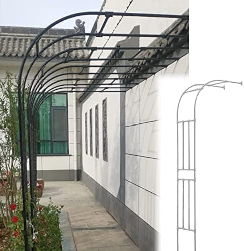 0,6 m-2,4 m schwarzer Gartenbogen, robuste Halbseitenbögen für die Wand, weiße Gartenlaube für Gartenpflanzen, Stützgitter aus Eisen, weiß, 220 x 240 cm/7,2 x 7,9 Fuß von YILIYIO