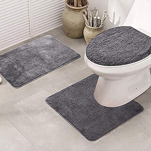 rutschfeste Badematte, Badezimmer-Toilettenteppich, rutschfeste Küche, Badematte, Badezimmermatten-Set, Teppich, waschbar, Tapete, Banheiro, Raumdekoration, 3 Stück/Set, G von YILIYIO