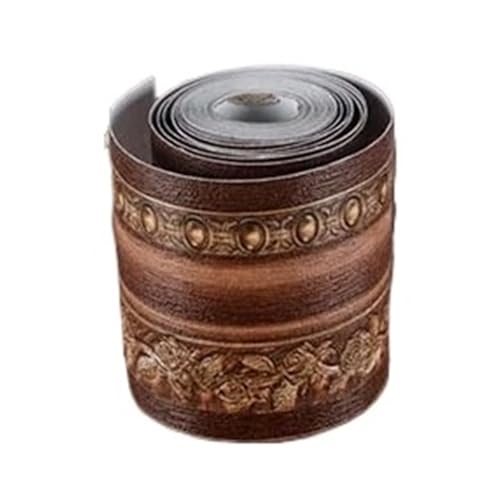 2 stücke Badezimmer 3D Taille Linie Tapete TV Hintergrund Wohnzimmer Wand Rock Rand PVC Wasserdicht Selbstklebende Dekorative Film Eür Flur Decke(Dark brown) von YILWPV