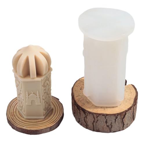 2PCS 3D Castle Top Zylinderförmige Kerze Silikon Form Handgemachte Muster Spalte Duft Gips Harz Kuchen Werkzeug FüR Herstellung Kerzen Seife von YILWPV