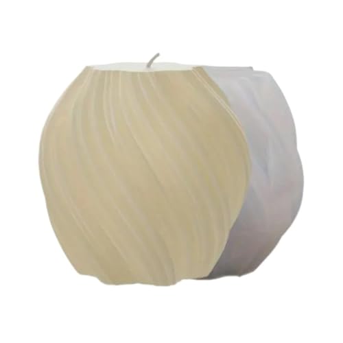 2PCS 3D Spirale gestreifte Silikonform for DIY Duftkerzen, Tonhandwerk, Wachs, Harzguss unregelmäßige Form Kerzenform FüR Herstellung Kerzen Seife(White02) von YILWPV