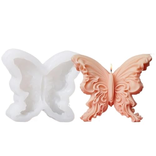 2PCS DIY Schmetterling Kerze Silikon Form Handgemachte Seife Aroma Gips Ornament Formen FüR Herstellung Kerzen Seife(White01) von YILWPV