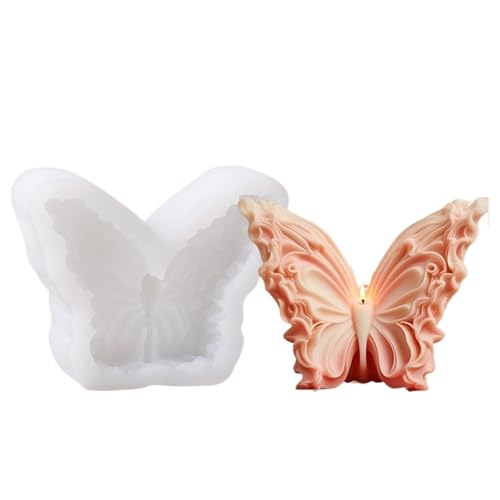2PCS DIY Schmetterling Kerze Silikon Form Handgemachte Seife Aroma Gips Ornament Formen FüR Herstellung Kerzen Seife(White02) von YILWPV