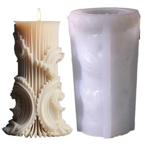 2PCS Zylindrische Aromatherapie Kerze Silikon Form DIY Minimalistischen Spalte Expansion Stein Schleifen Werkzeug FüR Herstellung Kerzen Seife(White05) von YILWPV