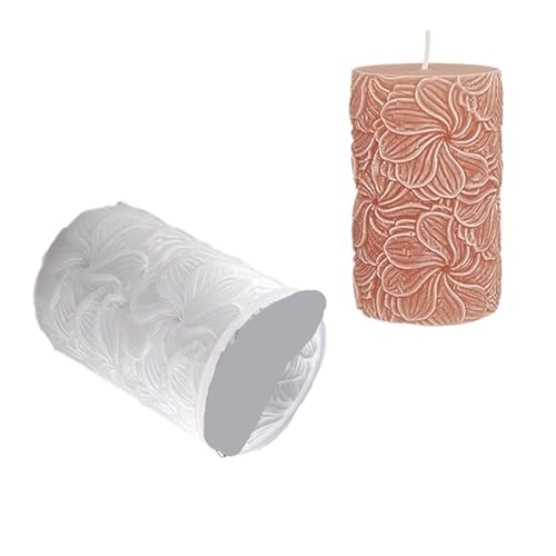 3/6PCS 3D Relief Schmetterling Blume Zylinder Silikon Kerze Form DIY Welle Kirschblüte Säule Seife Harz Gips form FüR Herstellung Kerzen Seife(3pcs White04) von YILWPV
