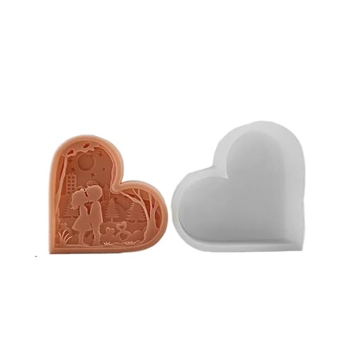 3PCS DIY Valentinstag Paar Liebe Kerze Silikon Form Handgemachte Herz-förmige Aroma Kerzen Gips Ornamente FüR Herstellung Kerzen Seife(Style01) von YILWPV