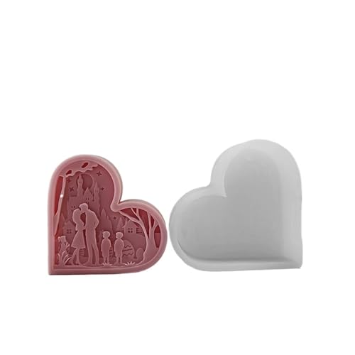3PCS DIY Valentinstag Paar Liebe Kerze Silikon Form Handgemachte Herz-förmige Aroma Kerzen Gips Ornamente FüR Herstellung Kerzen Seife(Style03) von YILWPV