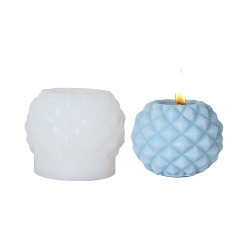 4PCS Geometrische Säule Aromatherapie Kerze Silikon Form DIYBall Dekoration Handgemachte Duftenden Stein FüR Herstellung Kerzen Seife(White02) von YILWPV