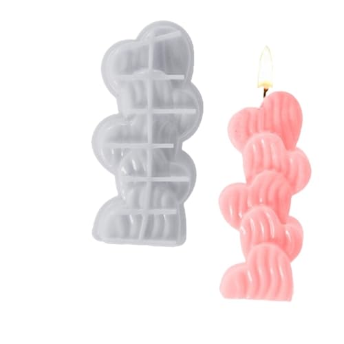 5PCS 3D Liebe Herz Silikon Kerze Form DIY Aromatherapie Gips Seife Mold Home Decor Ornament Handgemachte, Der harz Formen FüR Herstellung Kerzen Seife(White04) von YILWPV