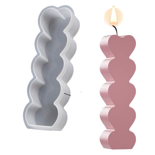 5PCS 3D Liebe Herz Silikon Kerze Form DIY Aromatherapie Gips Seife Mold Home Decor Ornament Handgemachte, Der harz Formen FüR Herstellung Kerzen Seife(White06) von YILWPV