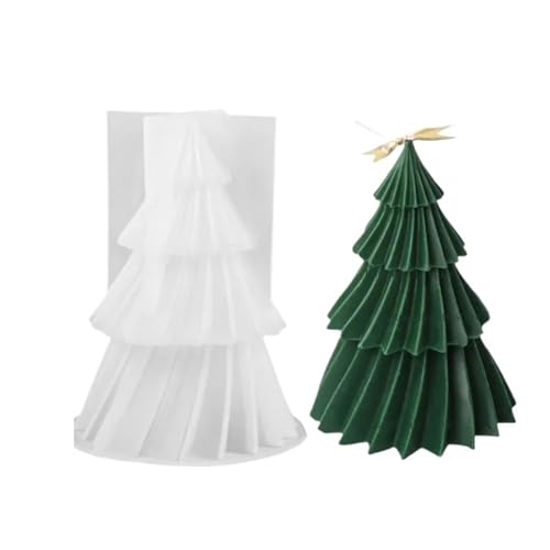 5PCS 3D Weihnachtsbaum Kerze Silikon Form DIY Weihnachten Herstellung Kit Handgemachte Seife Gips Harz Backen Werkzeug FüR Herstellung Kerzen Seife(Clear01) von YILWPV