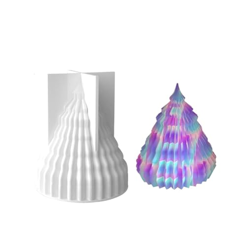 5PCS 3D Weihnachtsbaum Kerze Silikon Form DIY Weihnachten Herstellung Kit Handgemachte Seife Gips Harz Backen Werkzeug FüR Herstellung Kerzen Seife(Clear02) von YILWPV